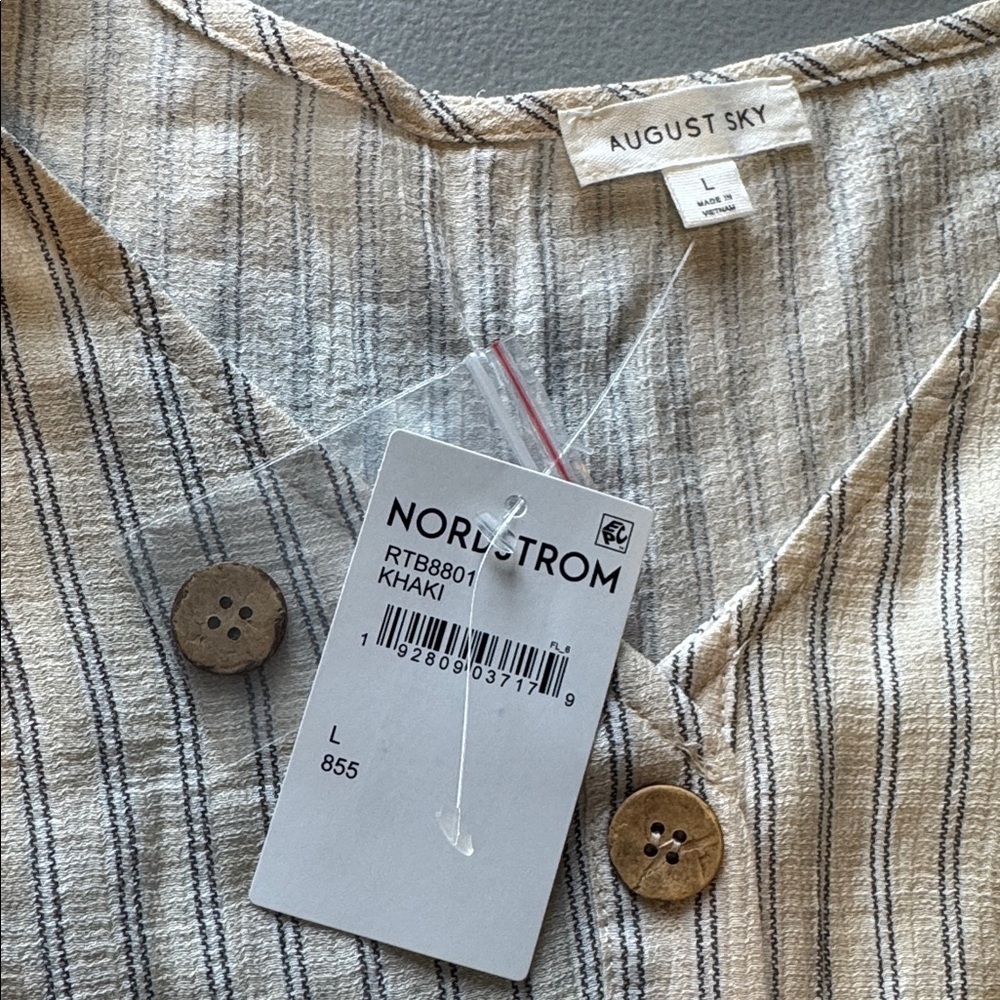 August Sky Striped Dress Size L - Picture 13 of 13